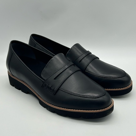 Vionic Cheryl II Black Nappa Leather Loafers – Women’s Size 6W – New With Box - Picture 4 of 11